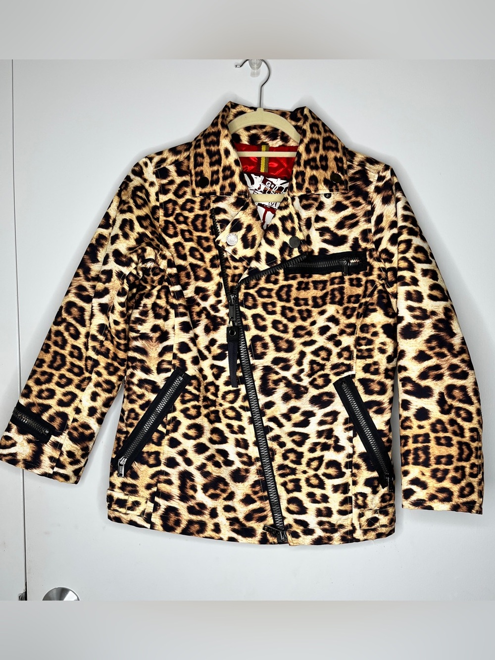 L.A.M.B. x Burton Leopard Print Moto Jacket Size M Rare Gwen Stefani